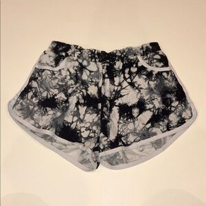 Black and White Tie-Dye Women's Shorts